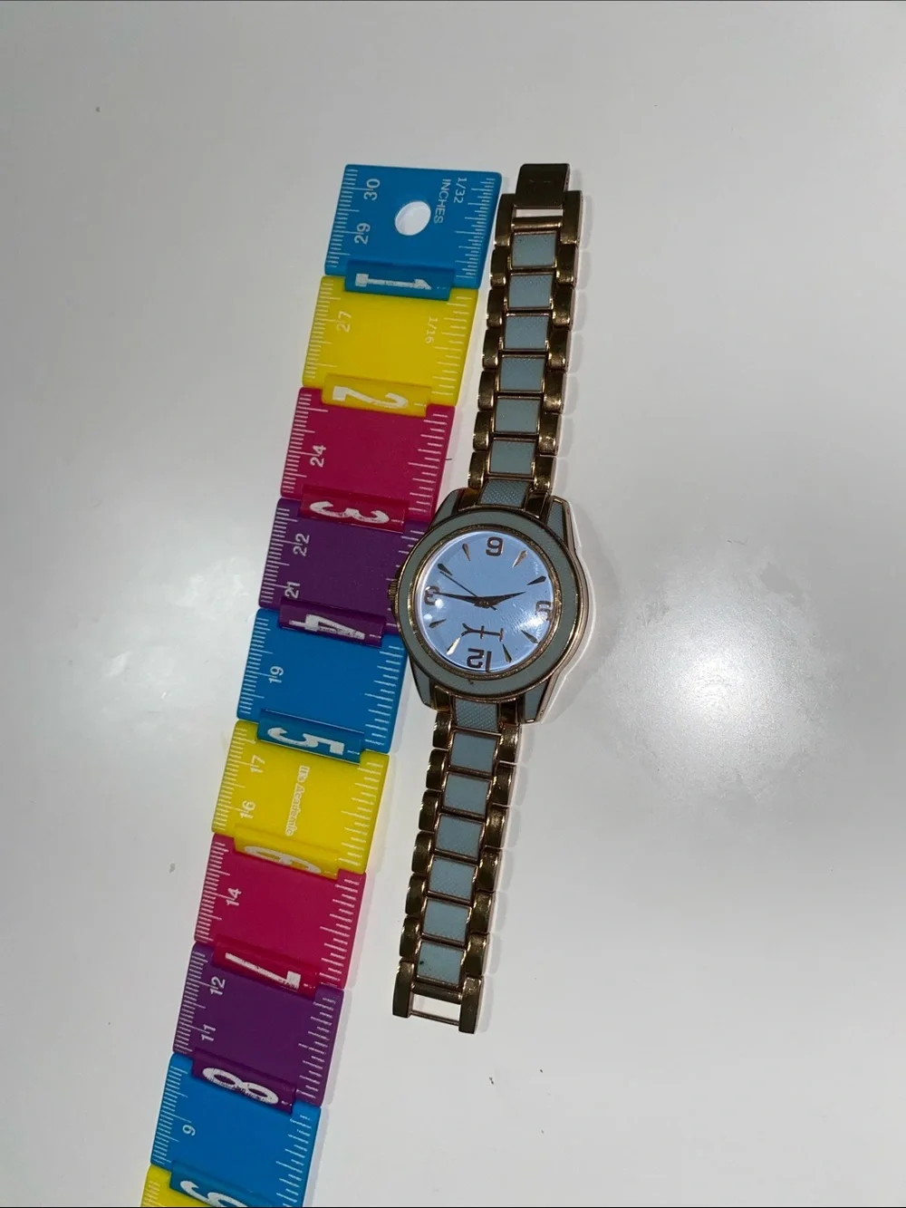 Rose Gold & Light Blue Women's Bracelet Watch